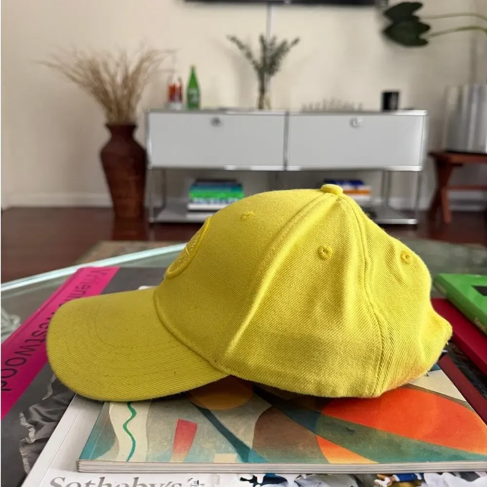Stone Island Cotton Compass Yellow Logo Cap Hat